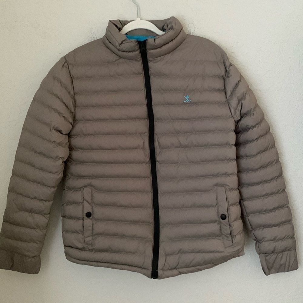 Sir Raymond Tailor Grey Ribbed Puffer Men’s Golf Jacket Size L